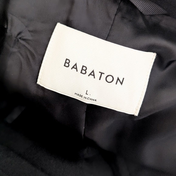 BABATON The Connor Coat Soft Wool Belted Jacket Black L Large Aritzia - Picture 16 of 16